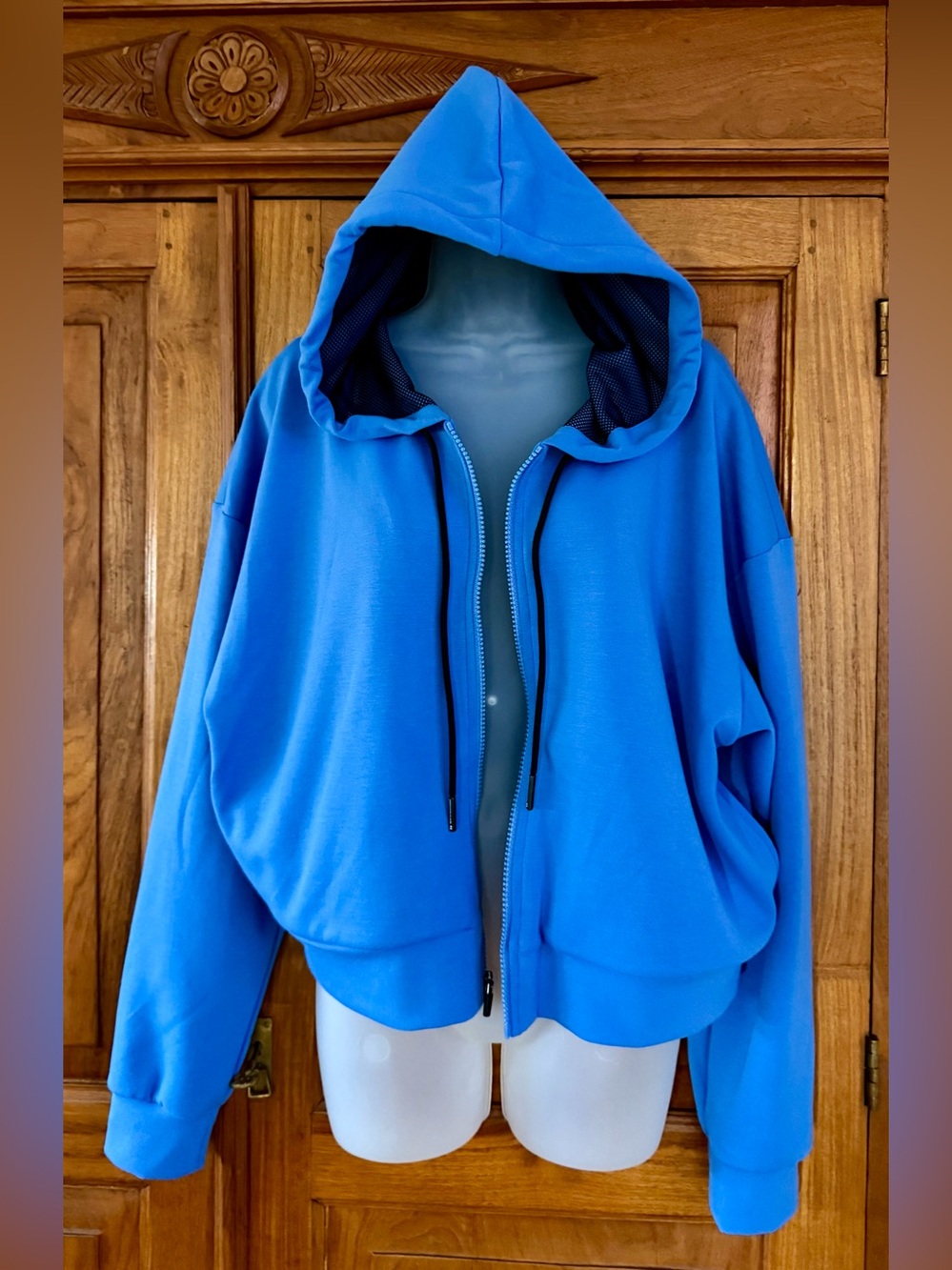 Sports Illustrated Swim Blue cropped  Zip-Up Hoodie